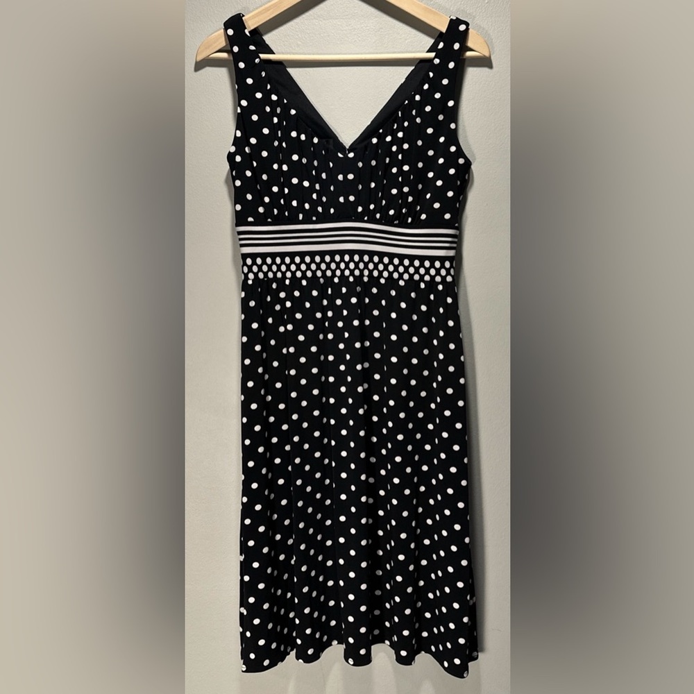 Suzi Chin for Maggy Boutique Black & White Polka Dot Midi Dress
